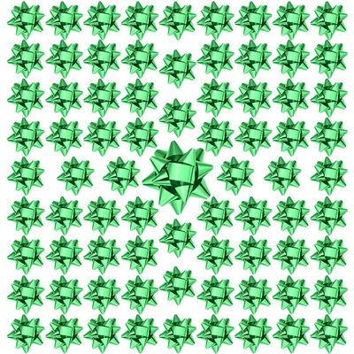 110 Pcs Decorate Supplies Shiny Bows for Gift Wrapping, 1 in Mini Gift Wrap Bows for Xmas Decor, Hanukkah, Birthdays, Weddings, Bridal Showers, Baby Showers Occasion (Metallic Green 110 Pcs Set)