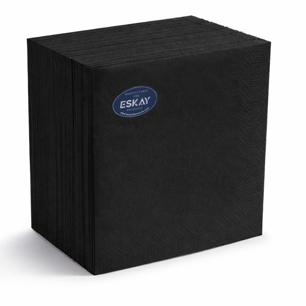 Black Dinner Napkins, 3-Ply, 125 Count  Premium Disposable Paper Napkins for Parties, Weddings, Restaurants, Bars & Events, European Made