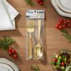 Blue Sky Disposable Gold Serving Set | 4 Count (2 Spoons & 2 Forks) - Perfect for Parties and Events view 4