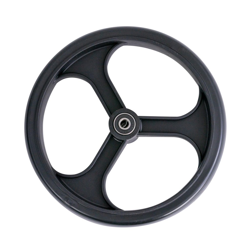 AlveyTech 8" Front Wheel for the Drive Medical D-Lite Rollator - (Single) Replacement Black 3-Spoke 8-Inch Wheels with Bearings for Drive Model 750N Rolling Walker/Rollators (9501A75001)