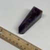 125.3g, 3.6"x1.1x1.2" Natural amethyst tower point obelisk from India, B29122 view 3