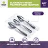 CIAO! 6.3" Black Teaspoon Heavy Weight Polypropylene Individually Wrapped (Case of 1,000) view 2