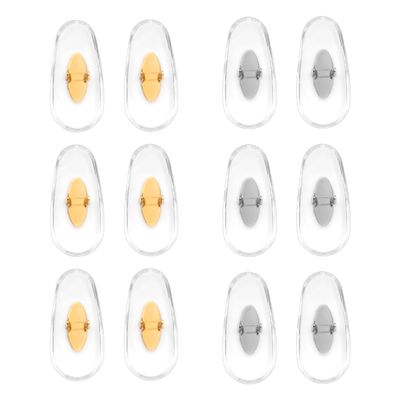 6 Pairs Replacement Nose Pads, Replacement Nose Pads for Ray Ban Clip-on Soft Nose Pads Sunglasses Repair Kits for RayBan Aviator RB3025 3026 RB3030 RB3211 RB3362 RB3625 (Gold+Silver)