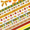 12pcs Sunflower Maple Leaves Grosgrain Decor Ribbons, 1 Yard, Autumn Rustic Fall Thanksgiving Party Decor & Gift Packaging DIY Supplies view 1