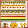 12pcs Sunflower Maple Leaves Grosgrain Decor Ribbons, 1 Yard, Autumn Rustic Fall Thanksgiving Party Decor & Gift Packaging DIY Supplies view 2