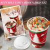 120 Pcs 12 oz Christmas Paper Coffee Cups with Lids Disposable Paper Cups for Hot Chocolate Cocoa Christmas Party Tea Cups Xmas Party Supplies Christmas Disposable Cup for Party Holiday Hot Cold Drink view 3
