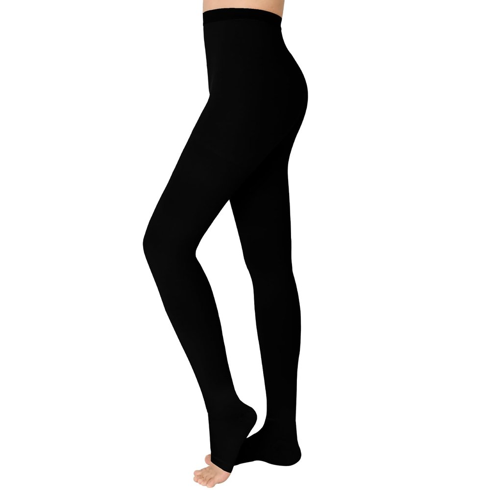 20-30 mmHg Compression Pantyhose for Women, Open Toe Medical Compression Stockings, Waist High Opaque Compression Tights for Edema, Varicose Veins, Swelling, Pregnant, Teacher, Doctor