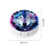 VHPVHP Contact Lenses Case Kit, Wolf Blue Contact Lens Case with Mirror,Portable Contact Box Travel Kit with Tweezers Remover for Outdoor And Office Daily Use view 2