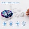 VHPVHP Contact Lenses Case Kit, Wolf Blue Contact Lens Case with Mirror,Portable Contact Box Travel Kit with Tweezers Remover for Outdoor And Office Daily Use view 3