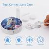 VHPVHP Contact Lenses Case Kit, Owl Contact Lens Case with Mirror,Portable Contact Box Travel Kit with Tweezers Remover for Outdoor And Office Daily Use view 3
