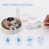 VHPVHP Contact Lenses Case Kit, A Dachshund Sitting Toilet Reading A Newspaper Contact Lens Case with Mirror,Portable Contact Box Travel Kit with Tweezers Remover for Outdoor And Office Daily Use view 3