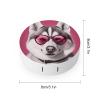 VHPVHP Contact Lenses Case Kit, Husky Dog with Hearts Sunglasses And Scarf Contact Lens Case with Mirror,Portable Contact Box Travel Kit with Tweezers Remover for Outdoor And Office Daily Use view 2