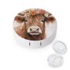 VHPVHP Contact Lenses Case Kit, Cow with Floral Contact Lens Case with Mirror,Portable Contact Box Travel Kit with Tweezers Remover for Outdoor And Office Daily Use view 1