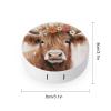 VHPVHP Contact Lenses Case Kit, Cow with Floral Contact Lens Case with Mirror,Portable Contact Box Travel Kit with Tweezers Remover for Outdoor And Office Daily Use view 2