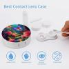 VHPVHP Contact Lenses Case Kit, Butterfly With Rose Contact Lens Case with Mirror,Portable Contact Box Travel Kit with Tweezers Remover for Outdoor And Office Daily Use view 3