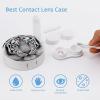 VHPVHP Contact Lenses Case Kit, White Tiger Contact Lens Case with Mirror,Portable Contact Box Travel Kit with Tweezers Remover for Outdoor And Office Daily Use view 3