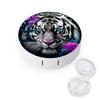 VHPVHP Contact Lenses Case Kit, Art Tiger Contact Lens Case with Mirror,Portable Contact Box Travel Kit with Tweezers Remover for Outdoor And Office Daily Use view 1