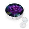 VHPVHP Contact Lenses Case Kit, Purple Rose Contact Lens Case with Mirror,Portable Contact Box Travel Kit with Tweezers Remover for Outdoor And Office Daily Use view 1