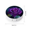 VHPVHP Contact Lenses Case Kit, Purple Rose Contact Lens Case with Mirror,Portable Contact Box Travel Kit with Tweezers Remover for Outdoor And Office Daily Use view 2