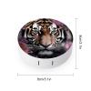 VHPVHP Contact Lenses Case Kit, Tiger Surrounded By Flowers Contact Lens Case with Mirror,Portable Contact Box Travel Kit with Tweezers Remover for Outdoor And Office Daily Use view 2