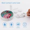 VHPVHP Contact Lenses Case Kit, Flamingo Contact Lens Case with Mirror,Portable Contact Box Travel Kit with Tweezers Remover for Outdoor And Office Daily Use view 3
