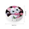 VHPVHP Contact Lenses Case Kit, White Cat Contact Lens Case with Mirror,Portable Contact Box Travel Kit with Tweezers Remover for Outdoor And Office Daily Use view 2