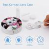 VHPVHP Contact Lenses Case Kit, White Cat Contact Lens Case with Mirror,Portable Contact Box Travel Kit with Tweezers Remover for Outdoor And Office Daily Use view 3
