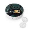 VHPVHP Contact Lenses Case Kit, Coffee And Cat Gem Art Contact Lens Case with Mirror,Portable Contact Box Travel Kit with Tweezers Remover for Outdoor And Office Daily Use view 1