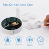 VHPVHP Contact Lenses Case Kit, Coffee And Cat Gem Art Contact Lens Case with Mirror,Portable Contact Box Travel Kit with Tweezers Remover for Outdoor And Office Daily Use view 3
