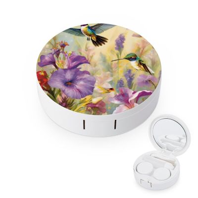 VHPVHP Contact Lenses Case Kit, Butterfly And Flower Contact Lens Case with Mirror,Portable Contact Box Travel Kit with Tweezers Remover for Outdoor And Office Daily Use