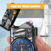 COMANYI Electric Lighter with Plasma Arc, Windproof USB Rechargeable Lighter with Cool Design, Clock Dial, Flashlight, Power Display for Outdoor Daily Use, Gift for Men Women (Sailboat, Black) view 2