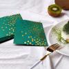 100Pcs Green Cocktail Napkins - Gold Dots Paper Napkins Disposable for Birthday Weddings Graduations Party Supplies view 2