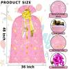2 Pcs Large Gift Bags Oversized Plastic Storage Bags 48"x 36" with 2 Pcs Pull Bows for Huge Big Birthday Gift Presents Wrapping, Kids Bike Gift Bags, Birthdays, Parties, New Parents Baby Showers view 2