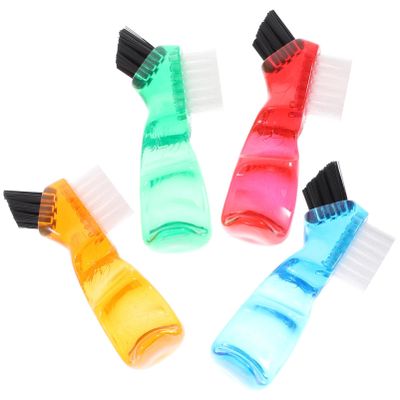 Healifty Double-Head Denture Toothbrush Set 4 Pcs Portable Small Soft Bristle Brush for Effective Denture Cleaning and Oral Care at Home or on-The-Go 2.95 X 1.37 X 0.98 Inches