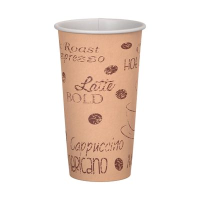 20 oz. Caf Print Poly Paper Hot Disposable Coffee/Tea Cup - 1000/Case, for Coffeehouse, Cafe, Party, Concert, Club