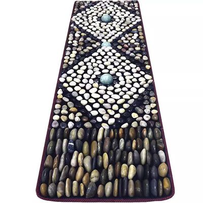 GRRICEPL Pebble Foot Massage Cushion, Foot Massage Mat, Natural Jade Stone Road, Foot Massage Walking Plate, Home Shiatsu Board (Color : Multi-Colored-A, Size : 40x150cm)
