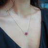 ABSHEL Ruby Necklace for Women, Premium Gold Cube Necklaces for Women - Tarnish Free 18K Gold Vermeil Certified S925 Classic Statement Gold Jewelry for Women - Perfect Mothers Day Gifts for Mom Wife view 4
