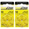 HearClear Size 10 PR230 1.45V Hearing Aid Batteries Yellow Tab (12 Batteries) view 1