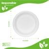 Responsible Products 6 inch Round Plates, Tree-Less Compostable Molded Fiber Round Plates, Extra Strength, Tree-Free and Made Without PFAS, White (50 Count) view 2