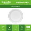 Responsible Products 6 inch Round Plates, Tree-Less Compostable Molded Fiber Round Plates, Extra Strength, Tree-Free and Made Without PFAS, White (50 Count) view 3