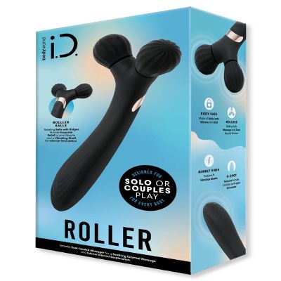 The Roller - Bodywand i.D. Collection Black All-in-One Massager with G-Spot Stimulation