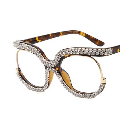 NOVESIXTDAT Anti Glare Eyeglasses Computer Readers Oversized Comfort Anti Blue Light Reading Glasses Round Flat Light Mirror (Color : Leopard-Print, Size : +200)