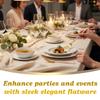 Blue Sky Infinity Flatware Gold & Pink Salad Forks - 20 Count | Luxurious Disposable Plastic Cutlery for Parties and Events view 3