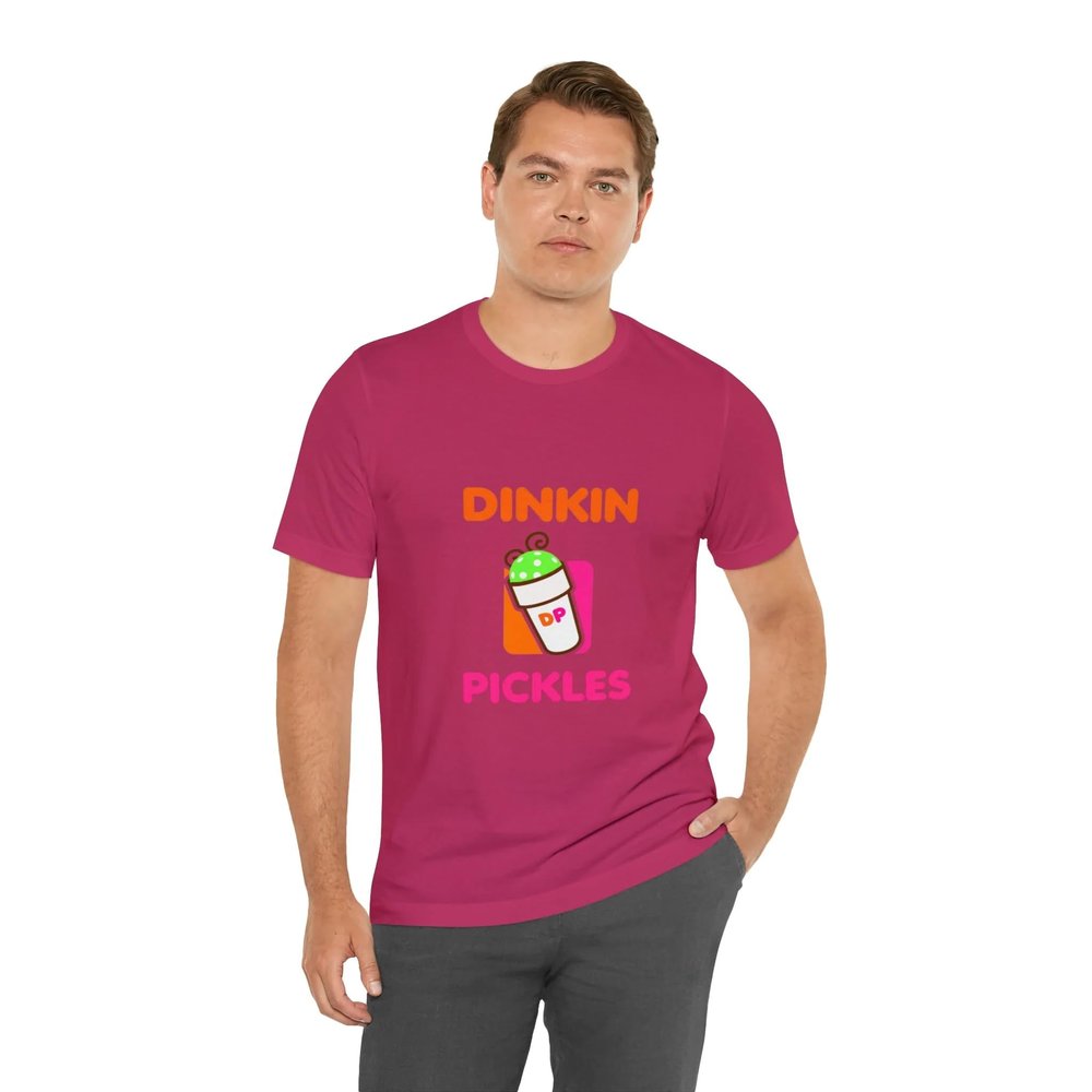 'Dinkin Pickles' Pickleball T-Shirt Berry L