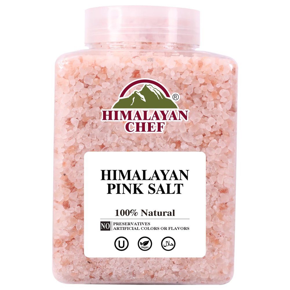 Himalayan Chef Himalayan Coarse Pink Salt in Plastic Jar | Unrefined & Non-GMO, Cruelty-free | Nutrient, and Rich Mineral Dense for Health, | 80 Ounce