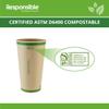 Responsible Products Certified Compostable 20 oz Paper Cups, Cold  Hot Coffee Cups, Disposable Paper Cups, Extra Strength Disposable Cups, Made without PFAS (50 count) view 3