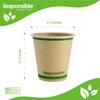 Responsible Products Certified Compostable 6 oz Paper Cups, Cold  Hot Coffee Cups, Disposable Paper Cups, Extra Strength Disposable Cups, Made without PFAS (50 count) view 2