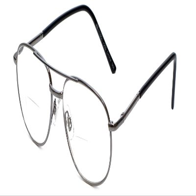 Calabria 1110CB Metal Pilot BiFocal Reading Glasses +3.00 Silver Men Women Designer Vintage Bi-Focal Readers Trendy Eyeglass
