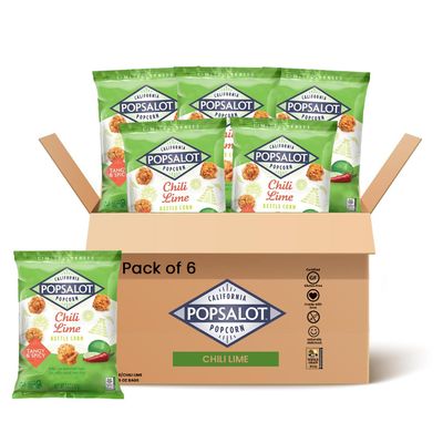 Popsalot-Gourmet Popcorn | Oven-Baked | Gluten-Free | Air-Popped | Flavored Popcorn Gourmet | Popcorn Snack Packs | Pop-Corn Snack Ready to Eat in Every Movement (Chili Lime)