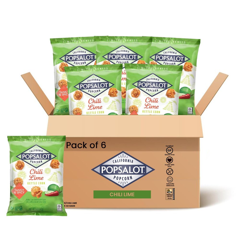 Popsalot-Gourmet Popcorn | Oven-Baked | Gluten-Free | Air-Popped | Flavored Popcorn Gourmet | Popcorn Snack Packs | Pop-Corn Snack Ready to Eat in Every Movement (Chili Lime)